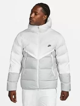 Image of Nike NSW Primaloft&reg; Quilted Hooded Jacket - Grey/Black, Size 2XL, Men