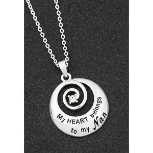 image of Sentiment Swirl Silver Plated Necklace Nan