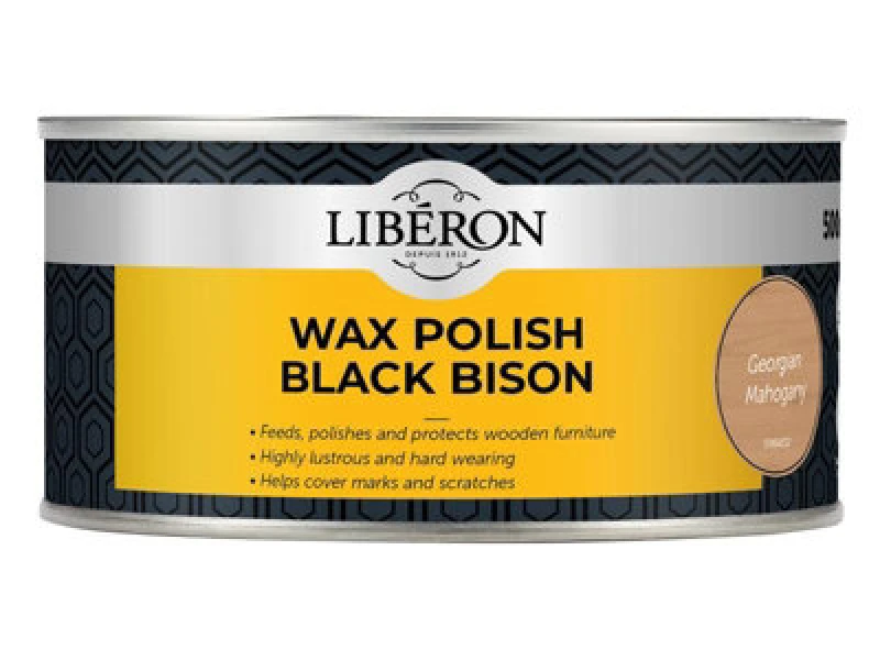 Image of Liberon Black Bison Wax Paste Georgian Mahogany 500ml Georgian Mahogany unisex