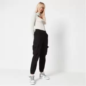 image of Missguided Petite Basic Cargo Trousers - Black