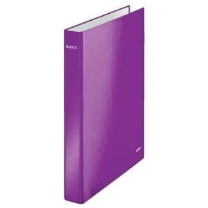 image of Leitz WOW A4 Ring Binder 2 D-Ring 250 Sheets Maxi Purple Pack of 10