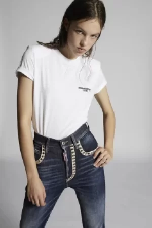 Image of DSQUARED2 Women Short sleeve t-shirt White Size L 100% Cotton