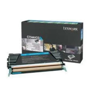 image of Lexmark C734A1CG Cyan Laser Toner Ink Cartridge