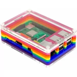 Image of PIM339 Pibow 3 Rainbow Case for Raspberry Pi (Pi 3B+, 3, & 2) - Pimoroni