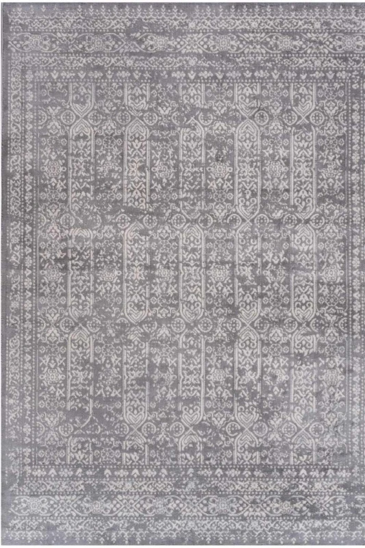 Image of The Rugs Montana Grey Cream Oriental Area Rug And Runner Soft Durable Pet Friendly Easy To Clean Living Room Bedroom 3716Gc