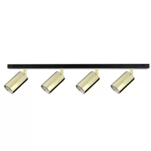 Image of Eye Ceiling Spotlight Bar Black, Gold, 60cm, 4x GU10