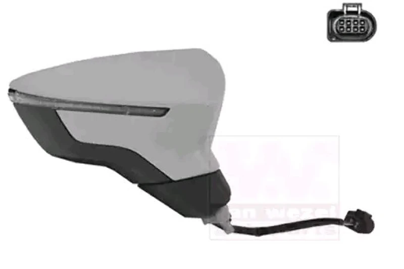 Image of VAN WEZEL 4946818 Wing mirror * HAGUS * Right, Heatable, primed Outside Mirror (50)