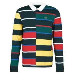 Image of Barbour Mens Radcliffe Knitted Rugby Shirt Navy Medium