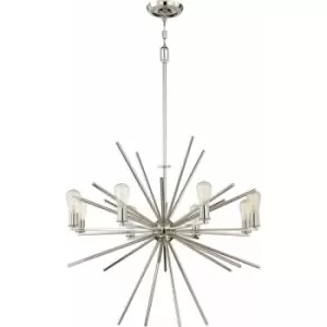Image of Loops - 8 Bulb Chandelier Hanging Pendant LIght Imperial Silver LED E27 60W Bulb