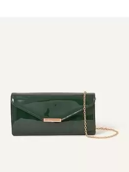 image of Accessorize Patent Clutch, Green, Women