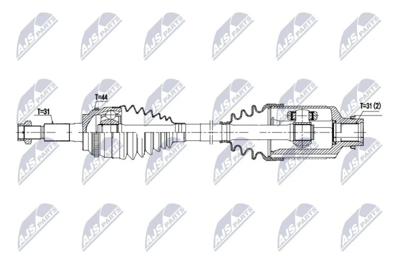 Image of NTY NPW-FR-209 Drive shaft Automatic Transmission, Front Axle Right Drive Shaft (13)