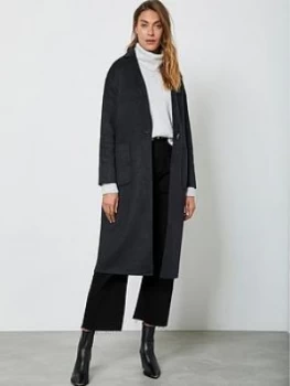 Image of Mint Velvet Mint Velvet Chuck On Split Seam Coat, Charcoal, Size XS, Women
