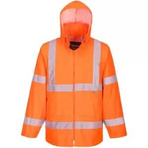 Image of Portwest H440 - Orange Sz S Hi-Vis Rain Jacket Coat Visibility Reflective - Hi-Visibility Orange