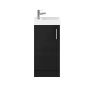 image of Nuie Vault 400mm Floor Standing Cabinet & Basin - Charcoal Black