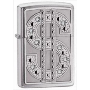 image of Zippo Bling Emble High Polish Chrome Windproof Lighter