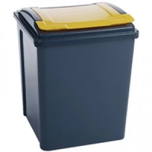 Image of Slingsby VFM Recycling Bin With Lid Yellow GreyYellow 384287