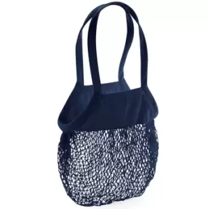 Image of Westford Mill Organic Mesh Carry Bag (One Size) (Navy Blue)