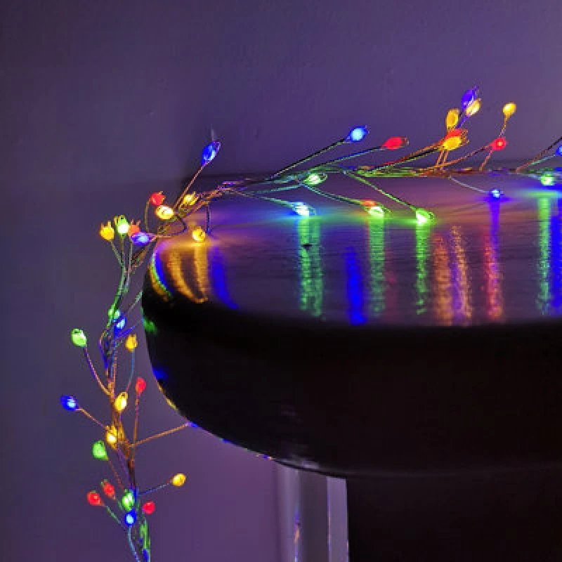 Image of Samuel Alexander 800 LED 5.5M Premier Christmas Indoor Outdoor Wire Cluster Lights With Timer In Multicoloured