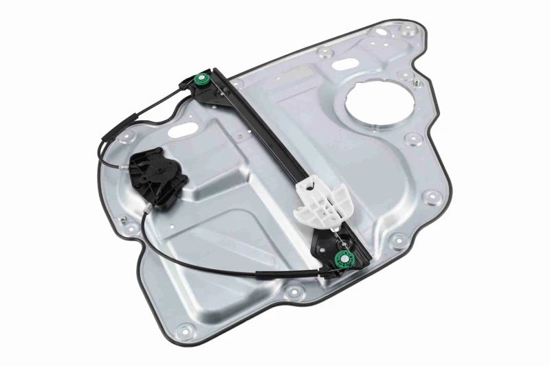 Image of VAICO V10-2237 Window regulator Original VAICO Quality, Left Rear, Operating Mode: Electric, without electric motor, with bolted-on plate Window Wind
