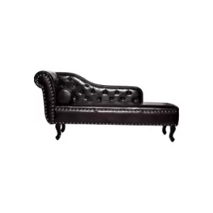 Image of Homcom - Chaise Longue Designer Vintage PU Bolster Cushion Sofa Bed