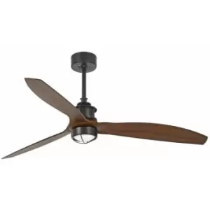 Image of Faro JUST LED Black, Wood Ceiling Fan with DC Smart Motor - Remote Included, 3000K