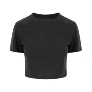 Image of AWDis Just Ts Womens Girlie Tri-Blend Cropped T-Shirt (L) (Heather Black)