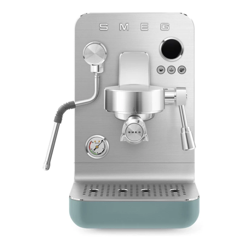 Image of Smeg Smeg Mini Pro Espresso Coffee Machine, Thermoblock Heating, Integrated Pressure Gauge, 1.7L Water Capacity, Emerald Green in Black A Unisex