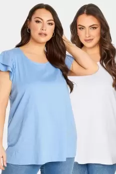 Image of 2 PACK Pink Frill Sleeve T-Shirts