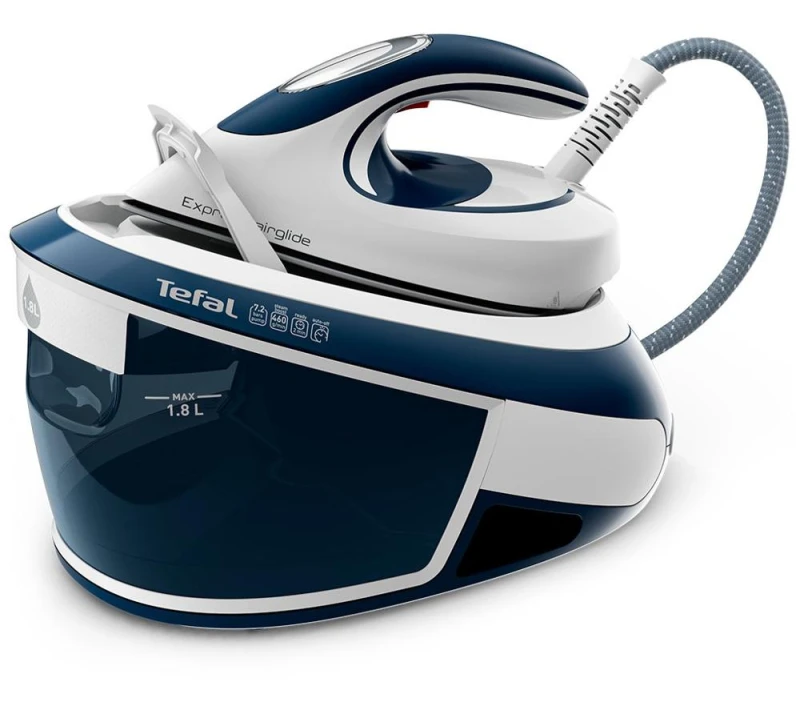 Image of TEFAL Express Airglide SV8022 Steam Generator Iron - White & Blue 3121040086674