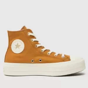 image of Converse Yellow All Star Lift Hi Trainers