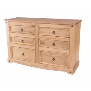 Image of Corona Antique Wax 3 Over 3 Chest of Drawers