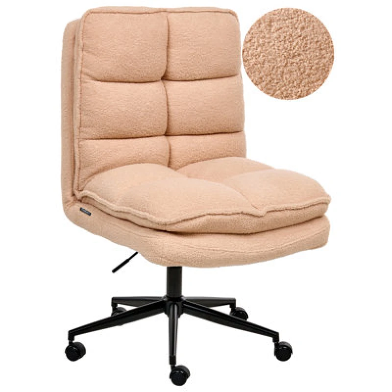 Image of Beliani Office Chair Addison Boucle Peach Pink