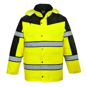 Image of Oxford Weave 300D Class 3 Two Tone Hi Vis Jacket Yellow 2XL