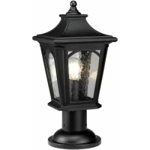 Image of Outdoor IP44 1 Bulb Wall Ground Pedestal Light Mystic Black LED E27 100W