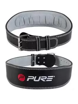 image of Pure2Improve Deluxe Padded Leather And Suede Weightlifting Belt (Large)