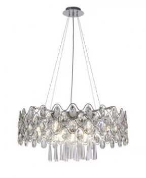 Image of Ceiling Pendant 16 G9 Light Polished Chrome, Crystal