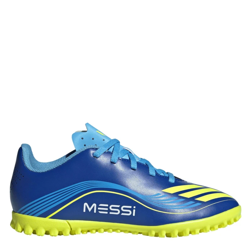 Image of adidas F50 Club Childrens Astro Turf Football Boots Blue/Yellow male C13 (31.5)