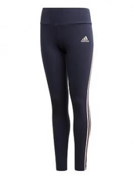 image of Adidas Girls 3-Stripes Tight - Navy