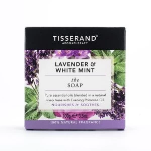 Image of Tisserand Aromatherapy Lavender & White Mint Gentle Soap Bar 100g