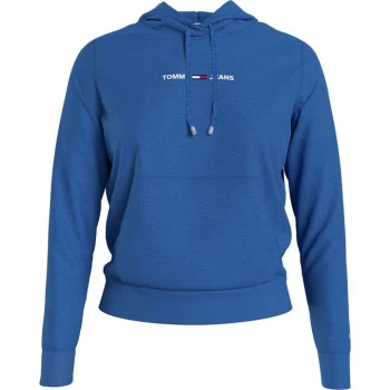 image of Tommy Jeans Linear Logo Hoodie - C45 GULF Blue