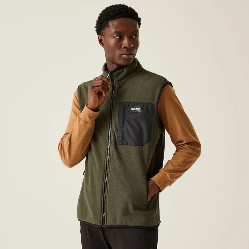 Image of Regatta Regatta Men 'Frankie' Fleece Bodywarmer in Green Size: Small Green S Male 5063019776163