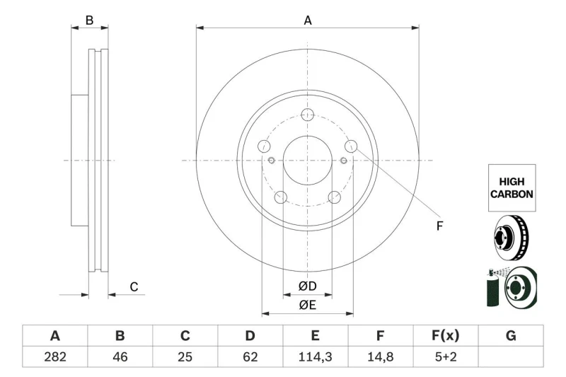 Image of Brake disc Bosch 0 986 479 F92