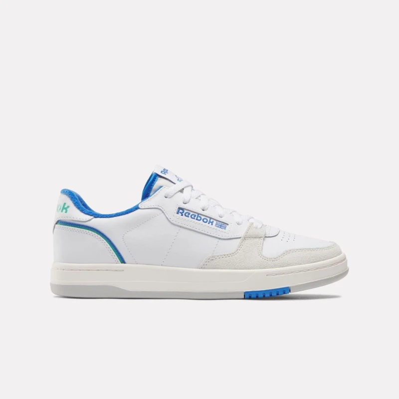 Image of Reebok Phase Court Trainers White Blue male UK 3