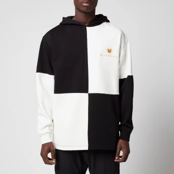 Image of Bel-Air Athletics Mens Macro Check Hoodie - Vintage Black, Notebook White - L
