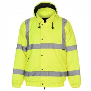 image of Dunlop Hi Vis Bomber Jacket Mens - Yellow