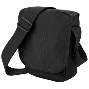 image of Bagbase Mini Adjustable Reporter / Messenger Bag (2 Litres) (Pack of 2) (One Size) (Black)