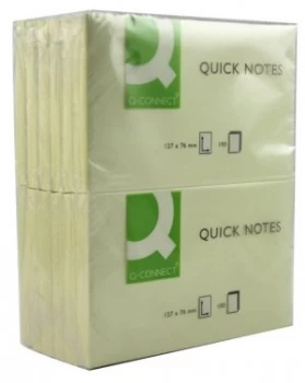 image of Q Connect Quick Sticky Note 75x125mm Ylw - 12 Pack