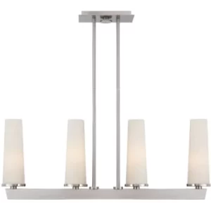 Image of Elstead Chelsea Loft Contemporary 4 Light Pendant Brushed Nickel