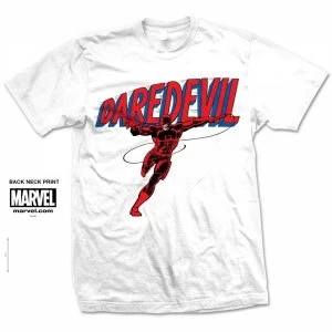 image of Marvel Comics Daredevil Logo Mens White T Shirt Large