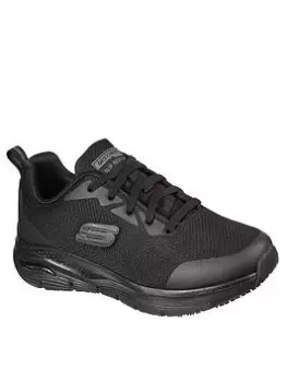 Image of Skechers Arch Fit Sr Lace Up Athletic Workwear Trainers - Black, Size 6, Women